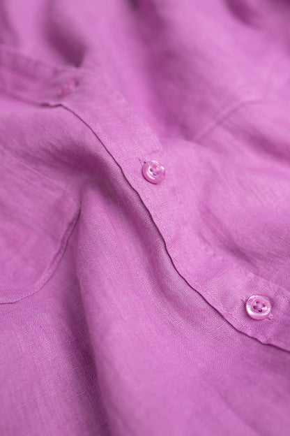 Lilac Boyfriend Linen Shirt