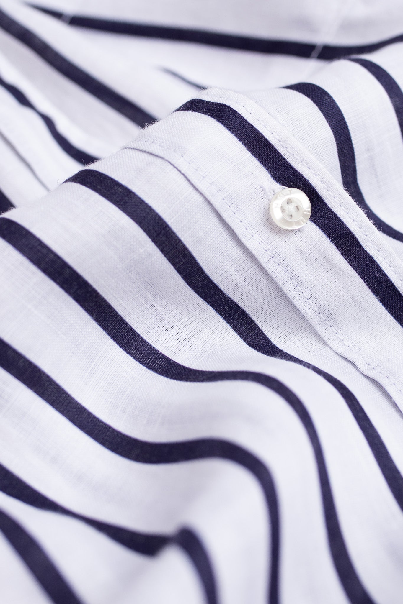 Navy and White Stripe Boyfriend Linen Shirt