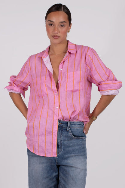Papaya Punch Stripe Print
